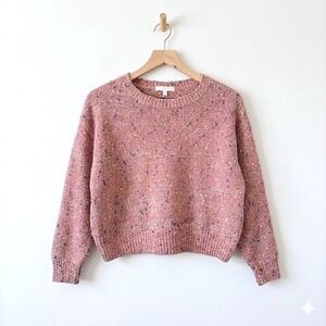 Adyson Parker Pink Confetti Knit Pullover Sweater Plus Size 1X Relaxed Crewneck